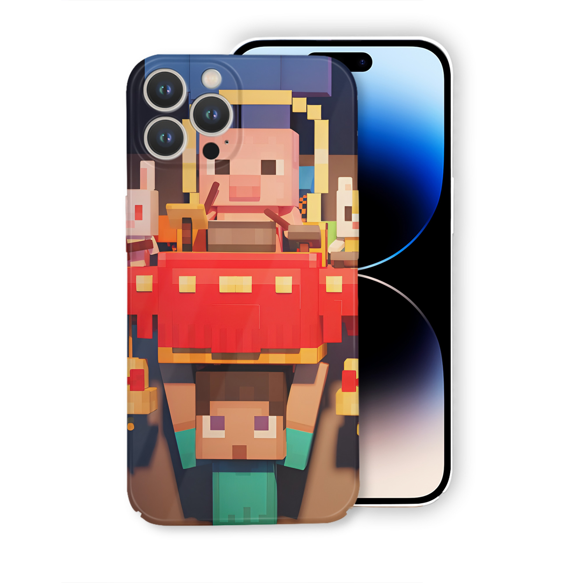 （画像用） マインクラフト ブロックの世界 Minecraft MC Block world 【iPhone 14シリーズ対応】ハードケース